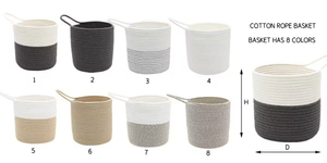 8 colors cotton rope basket
